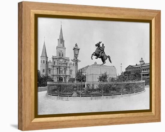 Jackson Square, New Orleans, C.1890 (B/W Photo)-American Photographer-Framed Premier Image Canvas