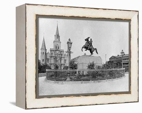 Jackson Square, New Orleans, C.1890 (B/W Photo)-American Photographer-Framed Premier Image Canvas