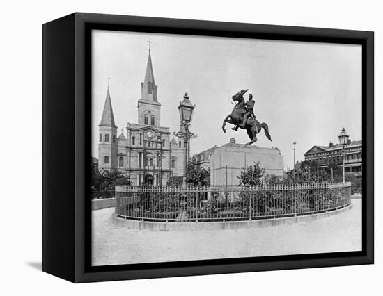 Jackson Square, New Orleans, C.1890 (B/W Photo)-American Photographer-Framed Premier Image Canvas