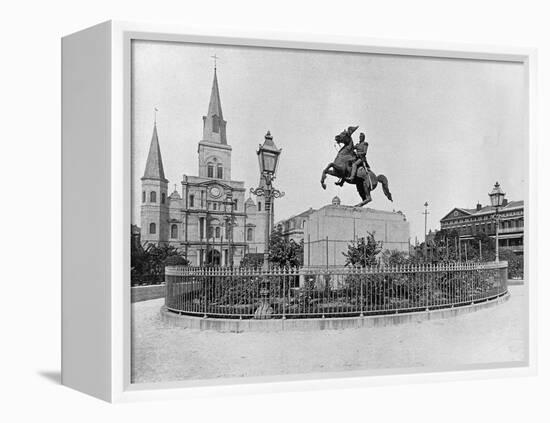 Jackson Square, New Orleans, C.1890 (B/W Photo)-American Photographer-Framed Premier Image Canvas