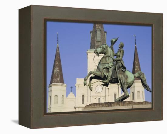 Jackson Square, St. Louis Cathedral, New Orleans, Louisiana, USA-Charles Bowman-Framed Premier Image Canvas