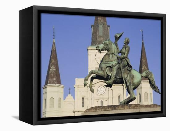 Jackson Square, St. Louis Cathedral, New Orleans, Louisiana, USA-Charles Bowman-Framed Premier Image Canvas