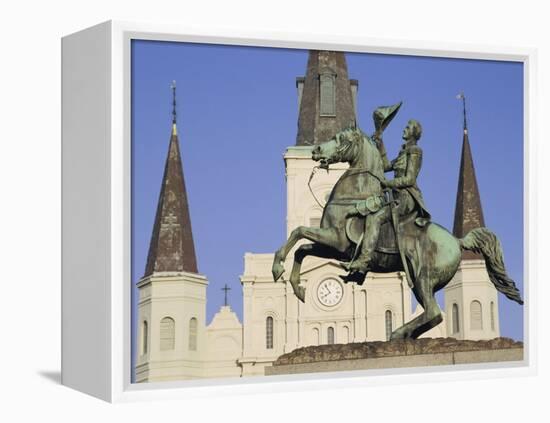 Jackson Square, St. Louis Cathedral, New Orleans, Louisiana, USA-Charles Bowman-Framed Premier Image Canvas