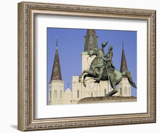 Jackson Square, St. Louis Cathedral, New Orleans, Louisiana, USA-Charles Bowman-Framed Photographic Print