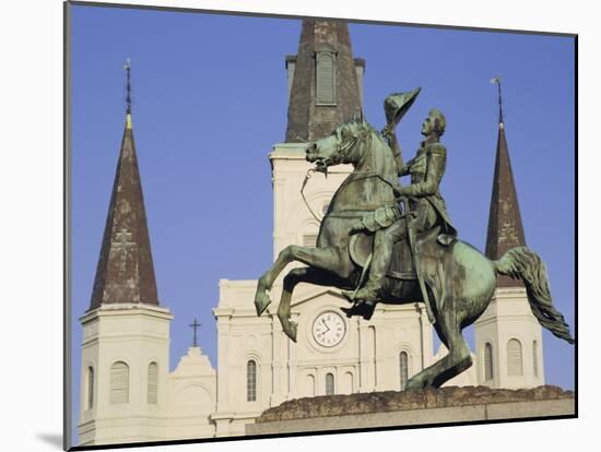 Jackson Square, St. Louis Cathedral, New Orleans, Louisiana, USA-Charles Bowman-Mounted Photographic Print