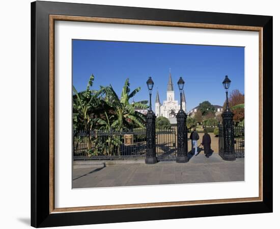 Jackson Square, St. Louis Cathedral, New Orleans, Louisiana, USA-Bruno Barbier-Framed Photographic Print