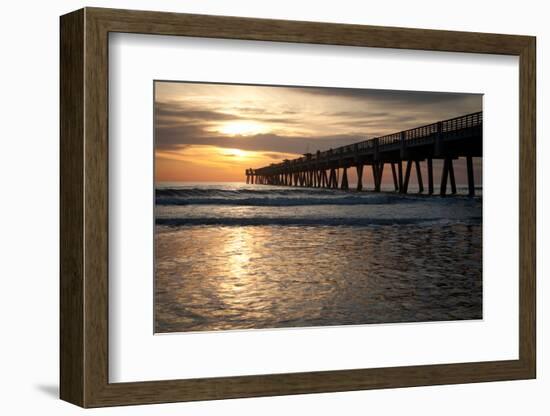 Jacksonville Beach, Florida Fishing Pier in Early Morning.-RobWilson-Framed Photographic Print