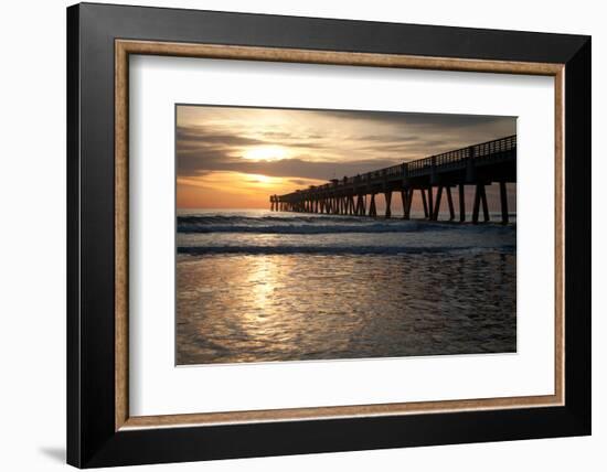 Jacksonville Beach, Florida Fishing Pier in Early Morning.-RobWilson-Framed Photographic Print