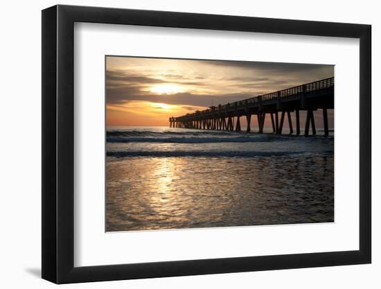 Jacksonville Beach, Florida Fishing Pier in Early Morning.-RobWilson-Framed Photographic Print