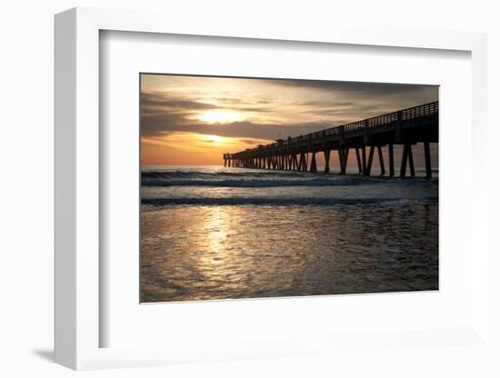 Jacksonville Beach, Florida Fishing Pier in Early Morning.-RobWilson-Framed Photographic Print