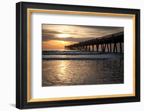 Jacksonville Beach, Florida Fishing Pier in Early Morning.-RobWilson-Framed Photographic Print