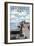 Jacksonville Beach, Florida - Fishing Pier Scene-Lantern Press-Framed Art Print
