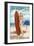 Jacksonville Beach, Florida - Surfer Pinup Girl-Lantern Press-Framed Art Print