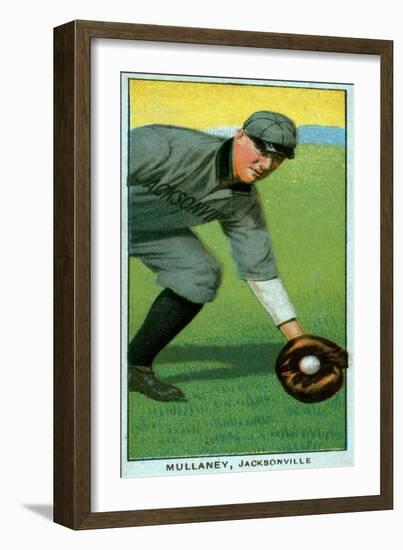 Jacksonville, FL, Jacksonville South Atlantic League, Dom Mullaney, Baseball Card-Lantern Press-Framed Art Print