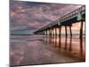 Jacksonville, Fl: Sunrise Colors the Skies at the Pier-Brad Beck-Mounted Photographic Print