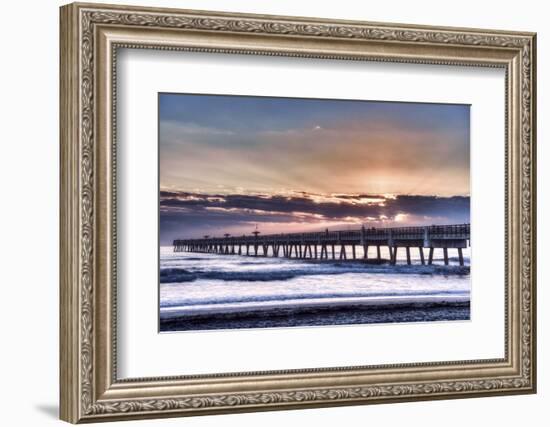 Jacksonville, Florida: Early Morning Fisherman Enjoying the Sunrise-Brad Beck-Framed Photographic Print