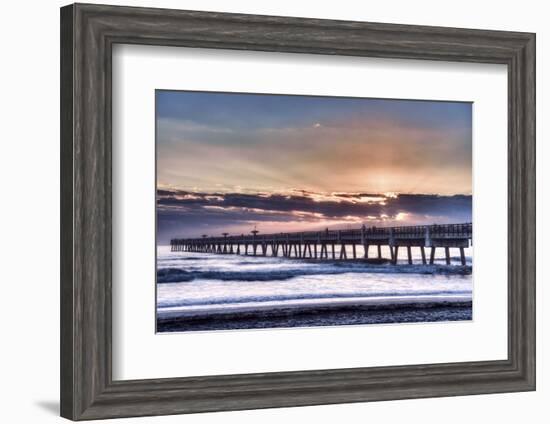 Jacksonville, Florida: Early Morning Fisherman Enjoying the Sunrise-Brad Beck-Framed Photographic Print