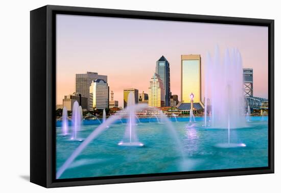 Jacksonville, Florida Fountain Skyline-SeanPavonePhoto-Framed Premier Image Canvas