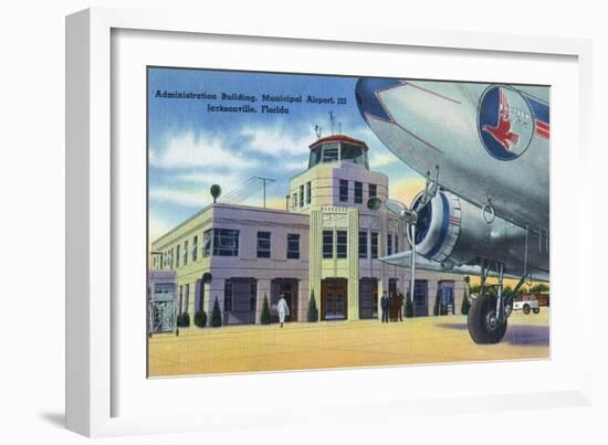 Jacksonville, Florida - Municipal Airport Administration Building-Lantern Press-Framed Art Print