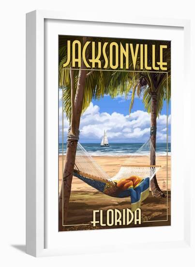 Jacksonville, Florida - Palms and Hammock-Lantern Press-Framed Art Print