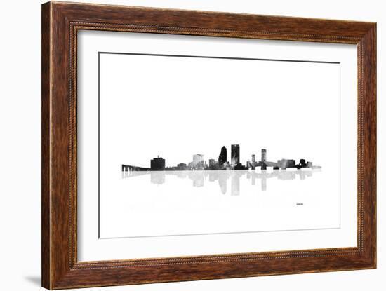 Jacksonville Florida Skyline BG 1-Marlene Watson-Framed Giclee Print