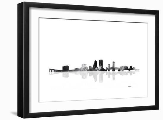 Jacksonville Florida Skyline BG 1-Marlene Watson-Framed Giclee Print