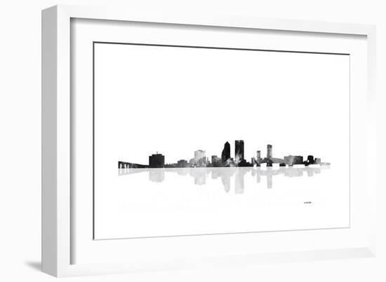 Jacksonville Florida Skyline BG 1-Marlene Watson-Framed Giclee Print