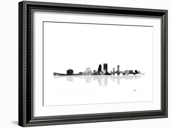 Jacksonville Florida Skyline BG 1-Marlene Watson-Framed Giclee Print