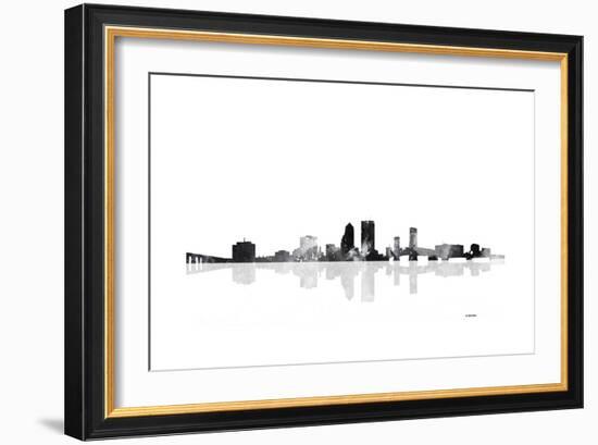 Jacksonville Florida Skyline BG 1-Marlene Watson-Framed Giclee Print