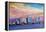 Jacksonville Florida Skyline With Bridge At Sunset-Markus Bleichner-Framed Stretched Canvas