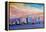 Jacksonville Florida Skyline With Bridge At Sunset-Markus Bleichner-Framed Stretched Canvas