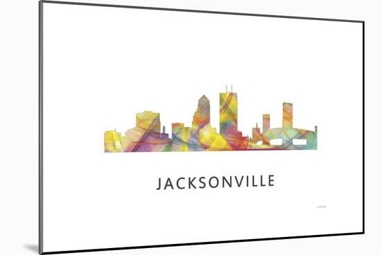 Jacksonville Florida Skyline-Marlene Watson-Mounted Giclee Print