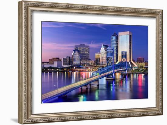 Jacksonville, Florida, USA City Skyline on St. Johns River-Sean Pavone-Framed Photographic Print