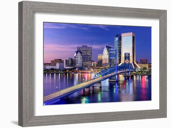 Jacksonville, Florida, USA City Skyline on St. Johns River-Sean Pavone-Framed Photographic Print