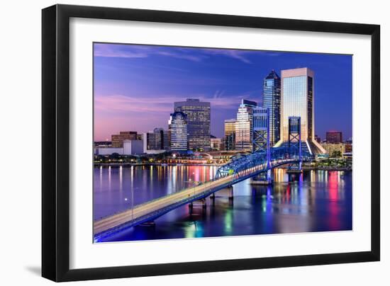 Jacksonville, Florida, USA City Skyline on St. Johns River-Sean Pavone-Framed Photographic Print