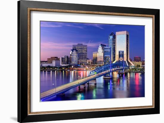 Jacksonville, Florida, USA City Skyline on St. Johns River-Sean Pavone-Framed Photographic Print