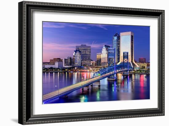 Jacksonville, Florida, USA City Skyline on St. Johns River-Sean Pavone-Framed Photographic Print