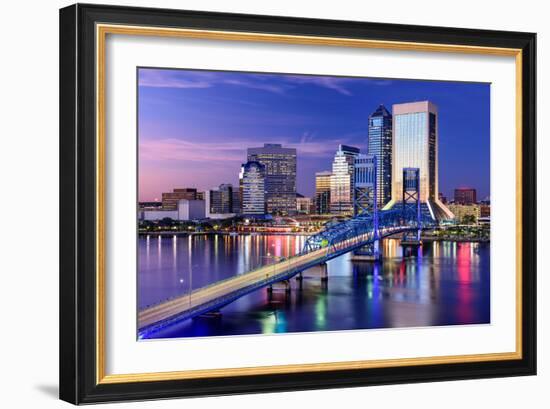 Jacksonville, Florida, USA City Skyline on St. Johns River-Sean Pavone-Framed Photographic Print