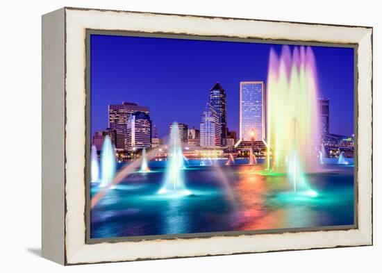 Jacksonville, Florida, USA Skyline at the Fountain.-SeanPavonePhoto-Framed Premier Image Canvas