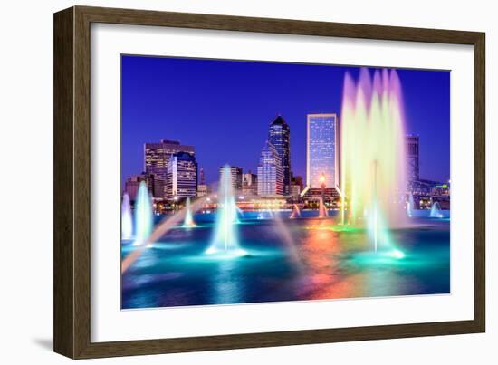 Jacksonville, Florida, USA Skyline at the Fountain.-SeanPavonePhoto-Framed Photographic Print