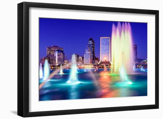 Jacksonville, Florida, USA Skyline at the Fountain.-SeanPavonePhoto-Framed Photographic Print