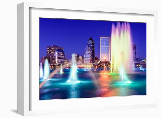 Jacksonville, Florida, USA Skyline at the Fountain.-SeanPavonePhoto-Framed Photographic Print