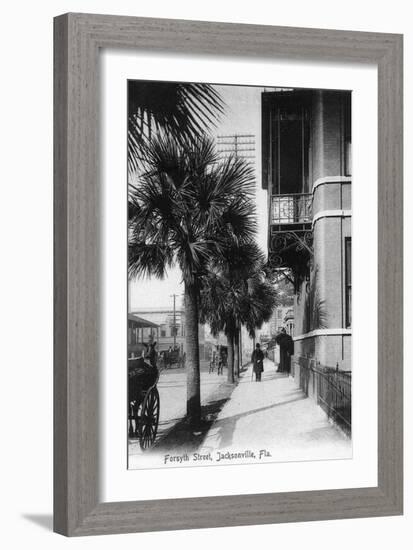 Jacksonville, Florida - View Down Forsyth Street-Lantern Press-Framed Art Print