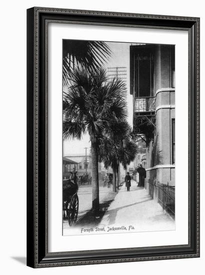 Jacksonville, Florida - View Down Forsyth Street-Lantern Press-Framed Art Print