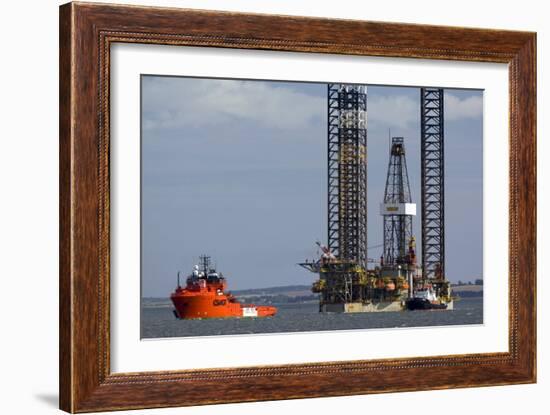 Jackup Oil Drilling Rig, North Sea-Duncan Shaw-Framed Photographic Print