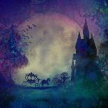 Landscape with Old Castle at Night-JackyBrown-Art Print