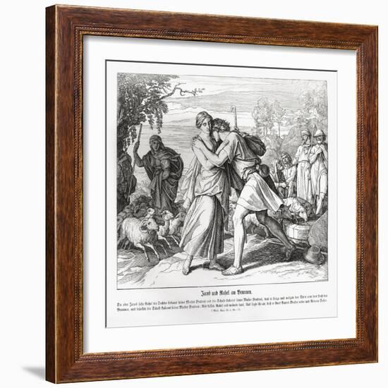 Jacob and Rachel at the well, Genesis-Julius Schnorr von Carolsfeld-Framed Giclee Print