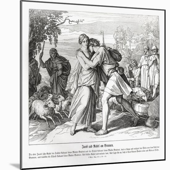 Jacob and Rachel at the well, Genesis-Julius Schnorr von Carolsfeld-Mounted Giclee Print
