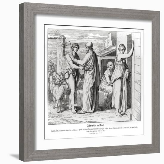 Jacob asks Laban for Rachel as his wife, Genesis-Julius Schnorr von Carolsfeld-Framed Giclee Print