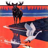 "Moose and White Goose," Saturday Evening Post Cover, March 23, 1935-Jacob Bates Abbott-Giclee Print